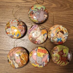 Disney Store Vintage Classic Movies 3.5" Ornament Set Of 7 NWOB